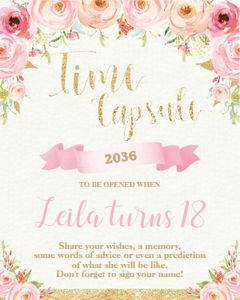 Floral Time Capsule Sign 1a 8"x10" TC1 design preview