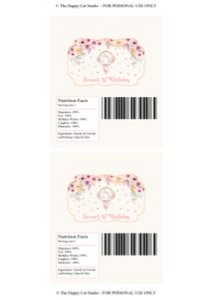 Unicorn Boho Chocolate Bar Wrappers Aldi Choceur 40g - A4 design preview