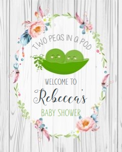 Boho Peas in a Pod Sign 8"x10" design preview