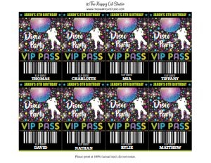 Disco Party Boy VIP Pass - Letter design preview