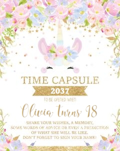 Unicorn Time Capsule Sign 8"x10" UB7 design preview