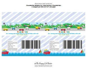 Transportation Chocolate Bar Wrappers 1a for 1.55oz Hershey's design preview