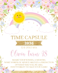 Rainbow Time Capsule Sign 8"x10" design preview
