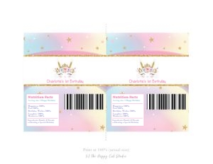 Rainbow Bunny Chocolate Bar Wrappers for Aldi Mini Choceur 40g - Letter Size Paper design preview