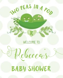 Peas in a Pod Boy Girl Welcome Sign 16"x20" design preview