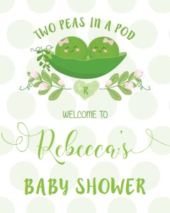 Peas in a Pod Girls Welcome Sign 8"x10" design preview