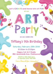 Art Party Invitation 5"x7" design preview