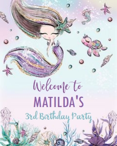 Mermaid Welcome Sign 16"x20" design preview