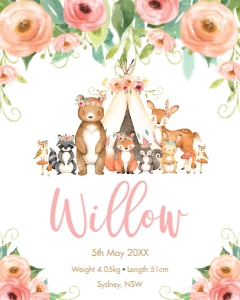 Floral Teepee Wall Art 16"x20" design preview
