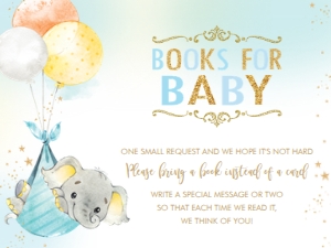 Elephant Boy Balloon Books for Baby Insert 3"x4" design preview