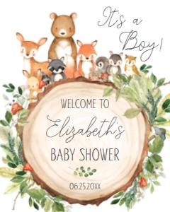 Rustic Woodland Welcome Sign 16"x20" design preview