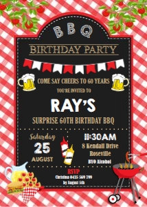 BBQ Birthday Party Invitation 5"x7" design preview