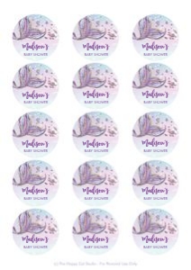Whimsical Mermaid Circle Labels 2" design preview