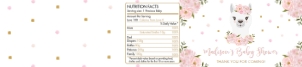 Blush Floral Llama Water Bottle Label for 20oz / 600ml Spring Water Bottle - Baby Shower design preview