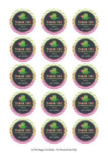 Frog Pink Circle Labels design preview