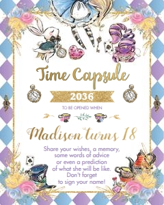 Alice in Wonderland Time Capsule 8"x10" design preview