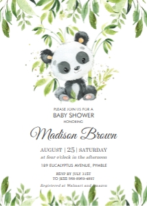 Panda Greenery Baby Shower Value Bundle Set design preview