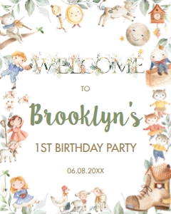 Nursery Rhyme Welcome Sign 16"x20": Nursery Rhyme Welcome Sign 16"x20"