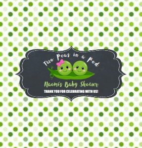 Two Peas in a Pod Boy Girl Baby Shower Hershey's Chocolate Bar Wrapper 1.55oz: Two Peas in a Pod Boy Girl Baby Shower Hershey's Chocolate Bar Wrapper 1.55oz