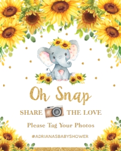Elephant Sunflower Share the Love Sign 16"x20" design preview