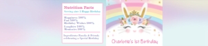 Rainbow Bunny Water Bottle Labels for 600ml or 20oz Spring Water Bottles: Rainbow Bunny Water Bottle Labels for 600ml or 20oz bottles - Letter Size Paper