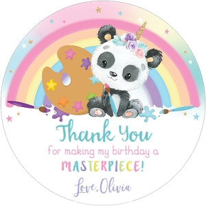 Pandacorn Art Party 2 Inches Round Label design preview