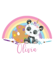 Cute Pandacorn Art Party T-Shirt Iron On Transfer design preview
