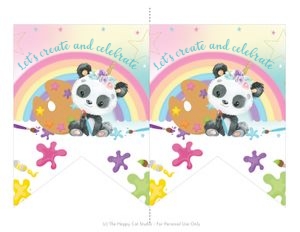 Pandacorn Art Party Flag Banner - Letter Size Paper design preview