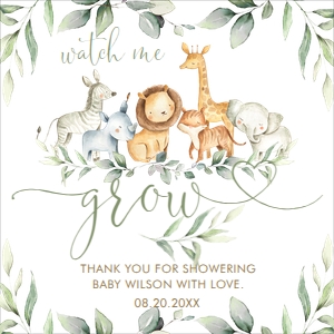 Jungle Animals Chic Greenery Tag 2"x2" JA5 design preview