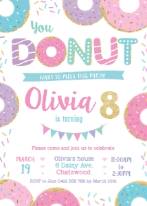 Donuts Sprinkle Invitation 5"x7" DN1 design preview