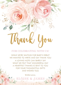 Blush Floral Thank You Card 5"x7" PK5 design preview