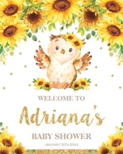 Sunflower Owl Welcome Sign 16"x20" design preview