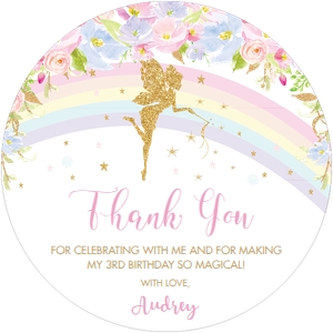 Floral Fairy Circle Label 2 Inches design preview