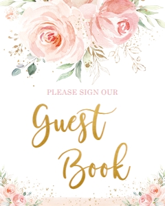Chic Blush Floral Bridal Shower Signs Bundle design preview