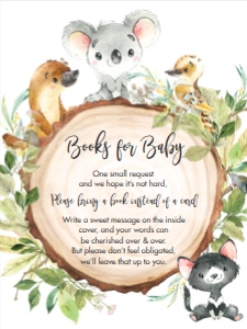 Australian Animals Greenery Enclosure Card 3"x4": Rustic Australian Animals Baby Shower Invitation Bundle