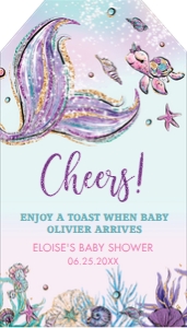 Whimsical Mermaid Cheers Tag 2"x3.5": Whimsical Mermaid Tag 2"x3.5"