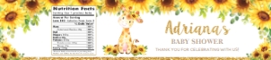 Sunflower Giraffe Water Bottle Labels for 600ml /20oz Water Bottle design preview