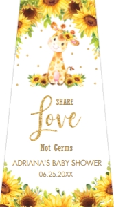 Giraffe Sunflower Hand Sanitizer Labels design preview