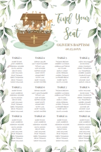Noah's Ark Greenery Seating Chart 24"x36" design preview