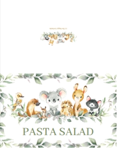 Australian Animals Greenery Food Tent 9.5cm x 12cm (3.74"x4.72") design preview