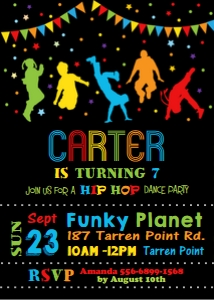 Hip Hop Dance Party Invitation 5"x7" design preview