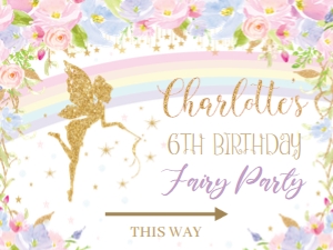Rainbow Fairy Floral Yard Sign 18"x24" design preview