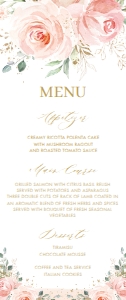 Blush Floral Menu Template 4"x9.5" design preview