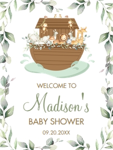 Noah's Ark Greenery Welcome Sign 18"x24": Noah's Ark Greenery Welcome Sign 18"x24"