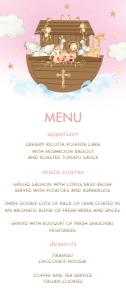 Noah's Ark Pink Menu 4"x9.5" design preview