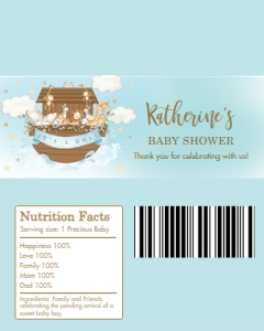 Noah's Ark Blue Chocolate Bar Wrappers design preview