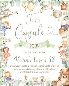 Nursery Rhyme Time Capsule Sign 8"x10" design preview