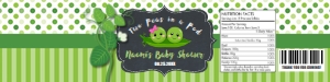Two Peas in a Pod Twins Boy Girl Baby Shower Water Bottle Label for 20oz /600ml design preview