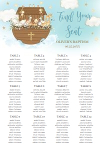 Noah's Ark Blue Seating Chart 24"x36" design preview