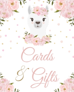 Pink Floral Llama Sign Bundle 8"10" design preview